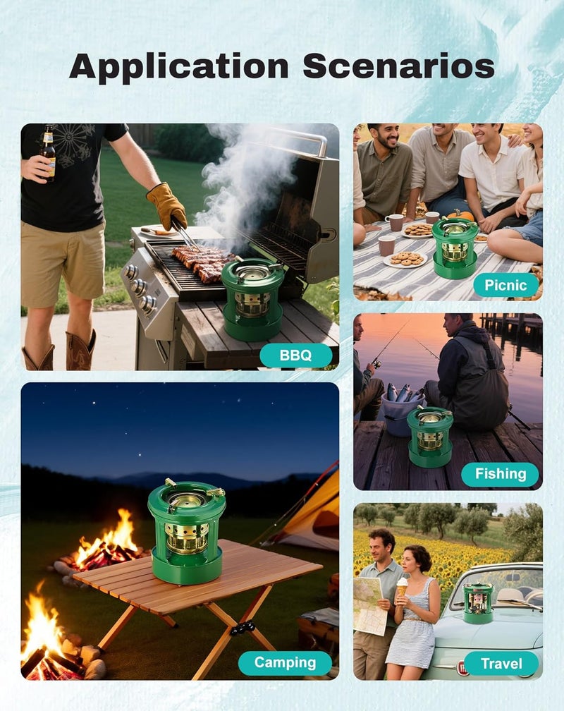CHADWICK Camping Picnic Burner Furnace, Efficient Portable Camping Stove, Backpacking Oil Stoves Cooker Cookware, Handy Outdoor Portable Kerosene Stove (Round-2PC) - Image 5